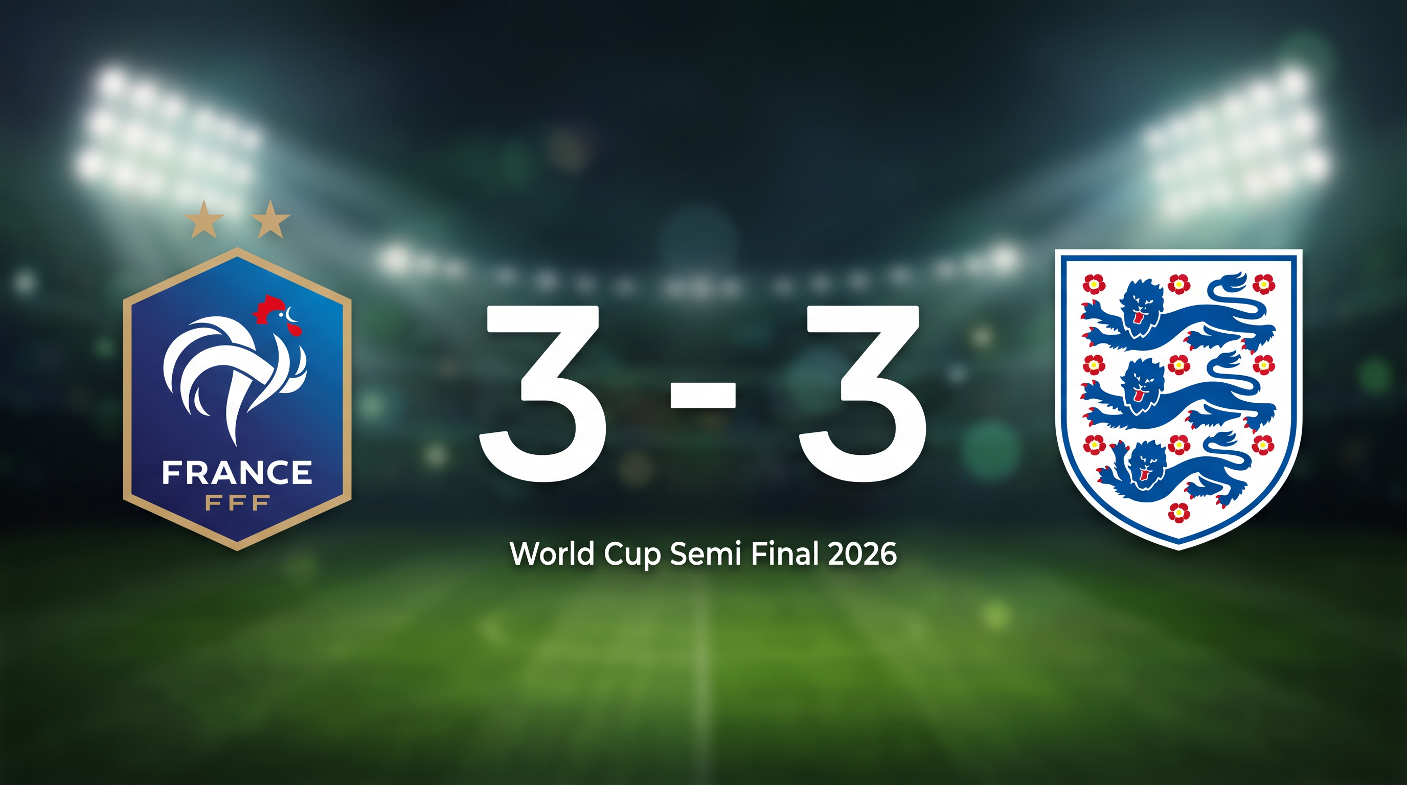 France and Angleterre Finish 3-3 in a World Cup Semi Final 2026 Thriller