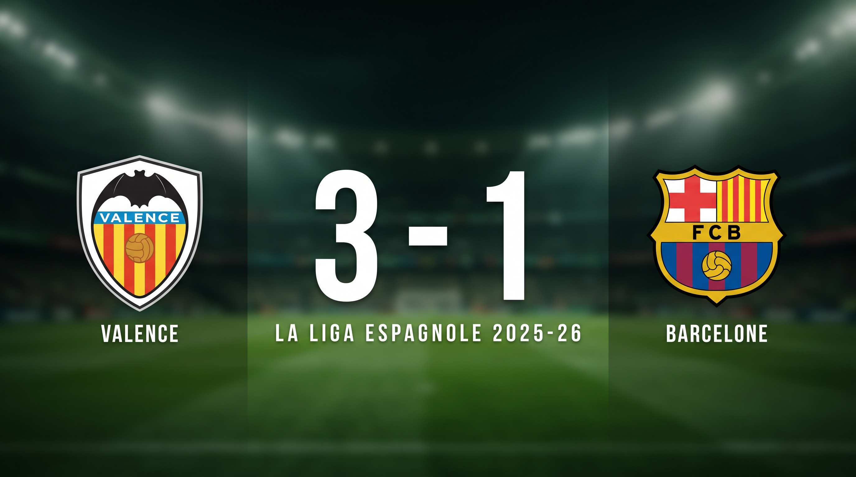 VALENCE 3-1 BARCELONE: Match Recap - La Liga espagnole 2025-26